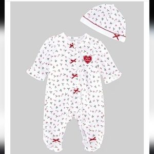 Little Me baby girl candy cane set